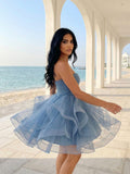Abito Mini Elegante con Bustier e Gonna in Tulle – Look Couture da Cerimonia