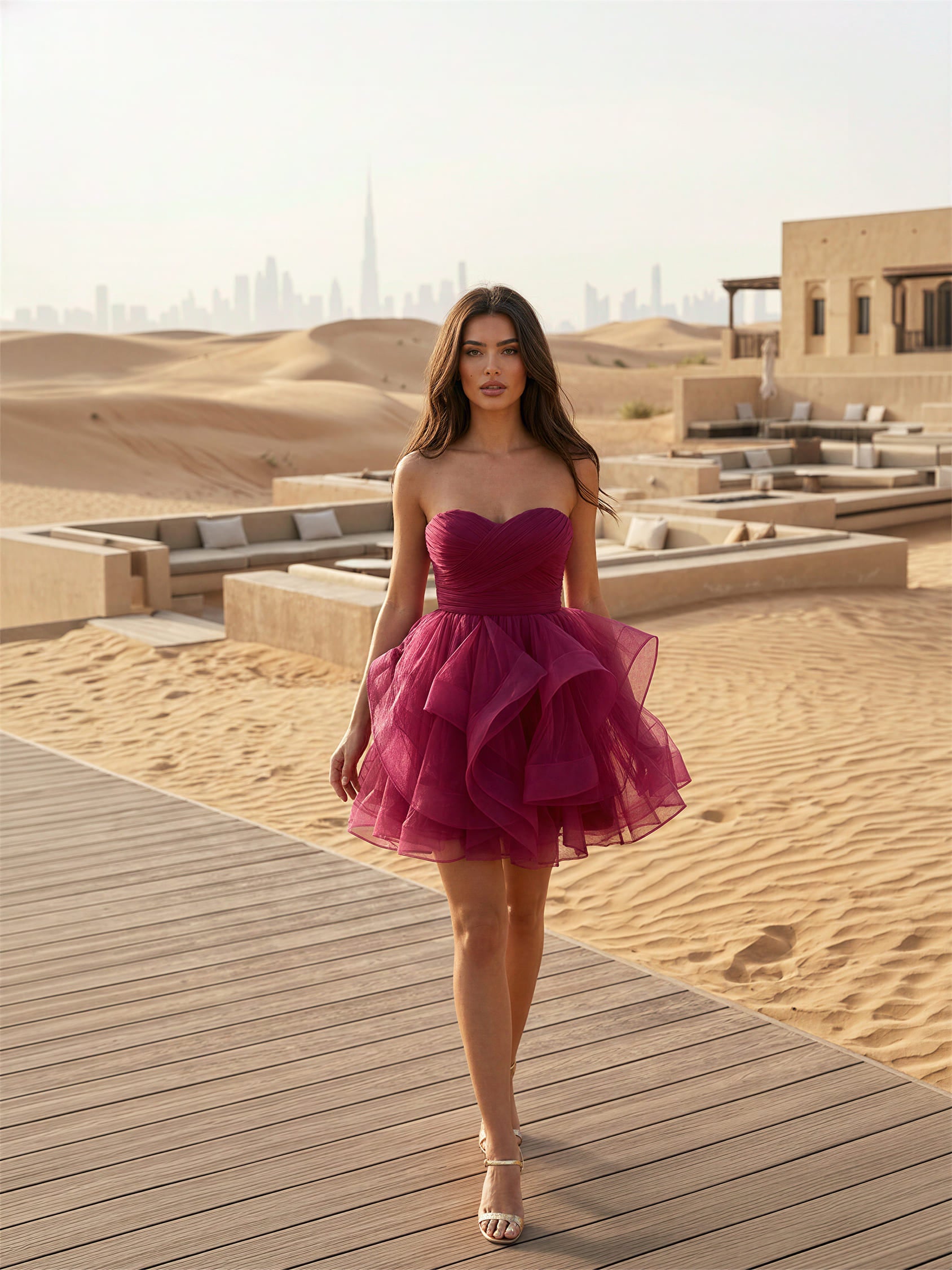 Abito Mini Elegante con Bustier e Gonna in Tulle – Look Couture da Cerimonia