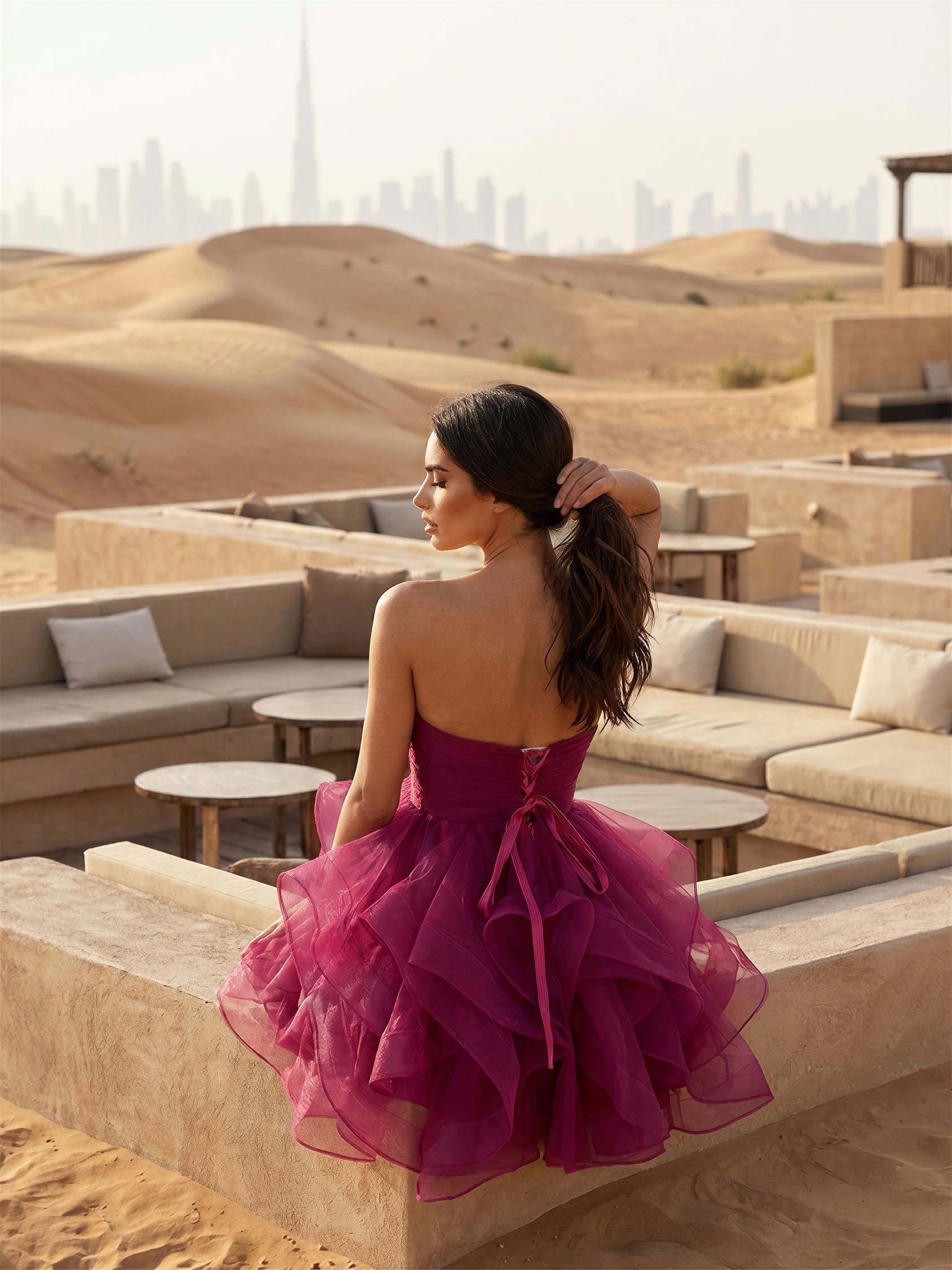Abito Mini Elegante con Bustier e Gonna in Tulle – Look Couture da Cerimonia