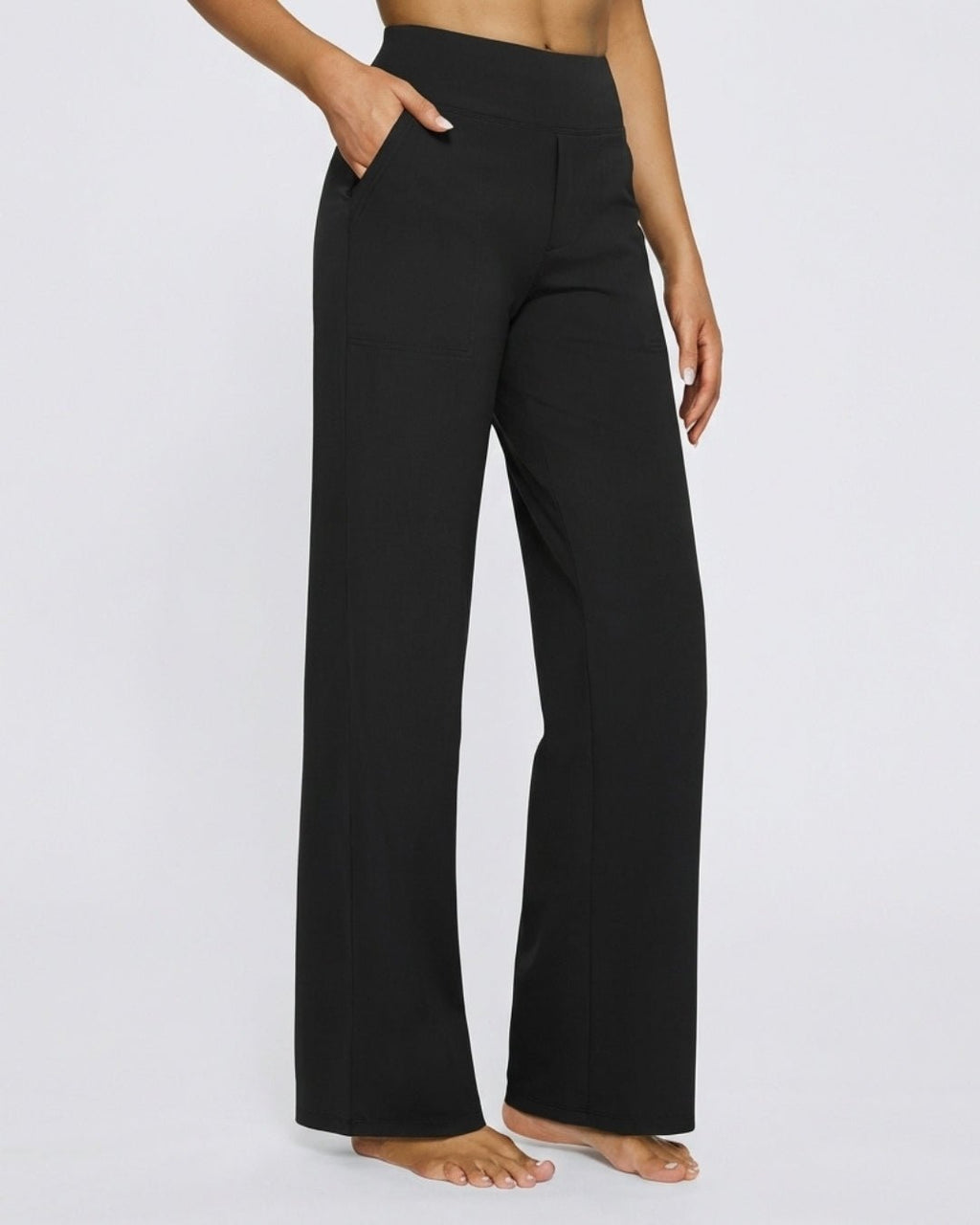 Eleganza Quotidiana | Pantaloni Donna a Gamba Larga Vita Alta Elasticizzati