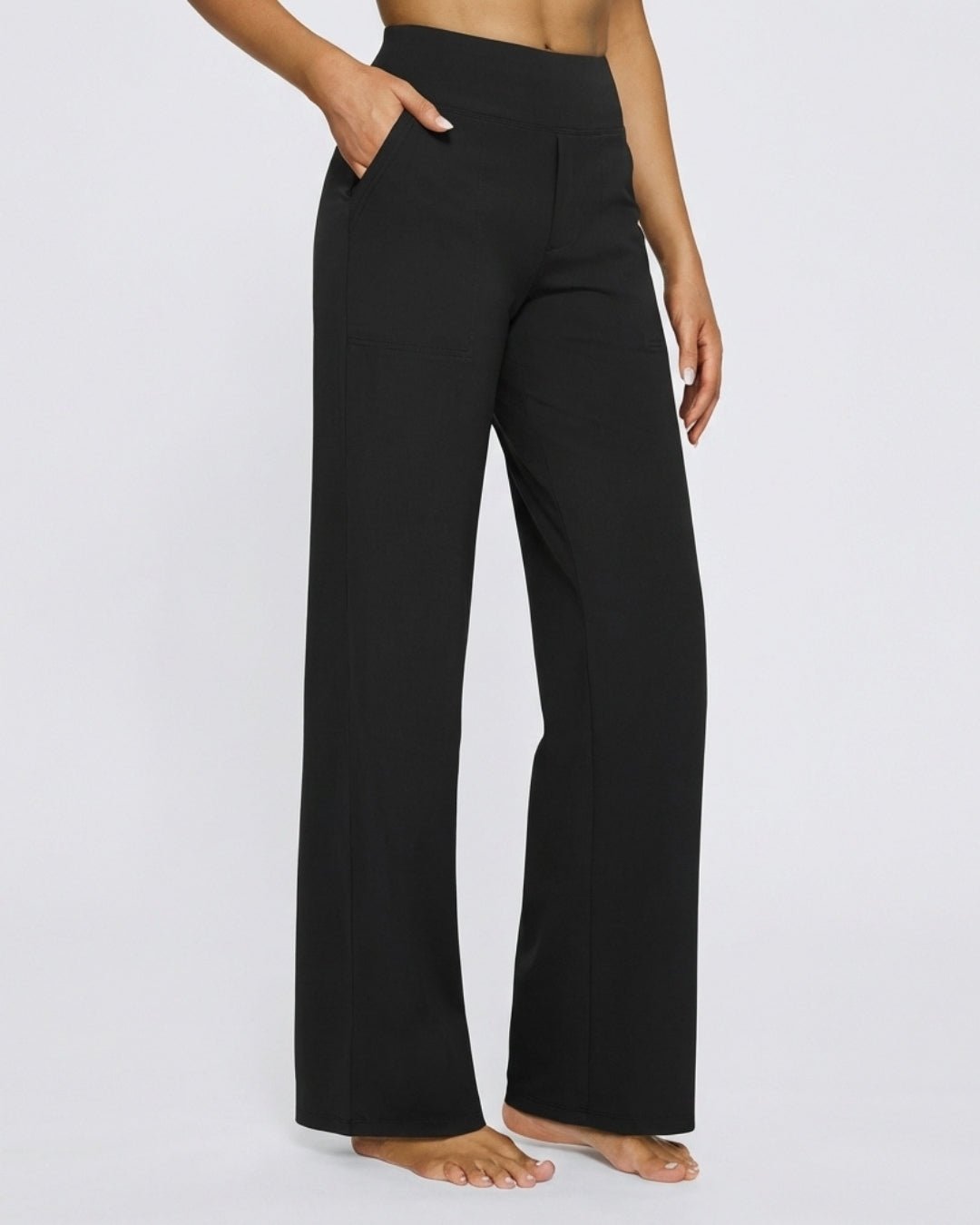 Eleganza Quotidiana | Pantaloni Donna a Gamba Larga Vita Alta Elasticizzati