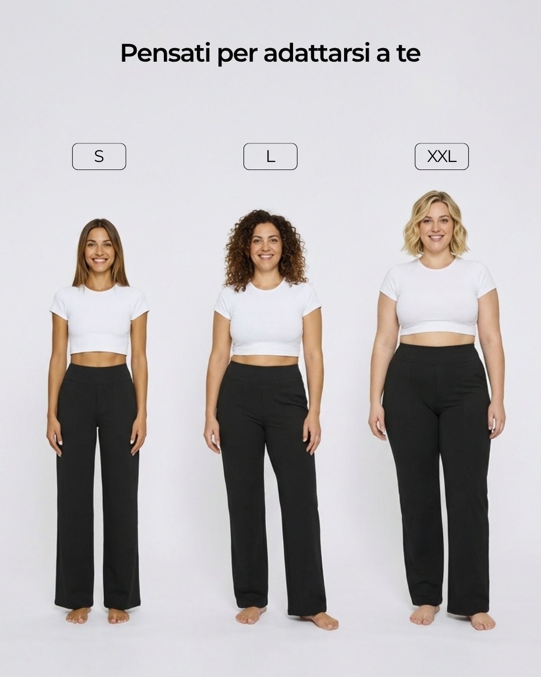 Eleganza Quotidiana | Pantaloni Donna a Gamba Larga Vita Alta Elasticizzati