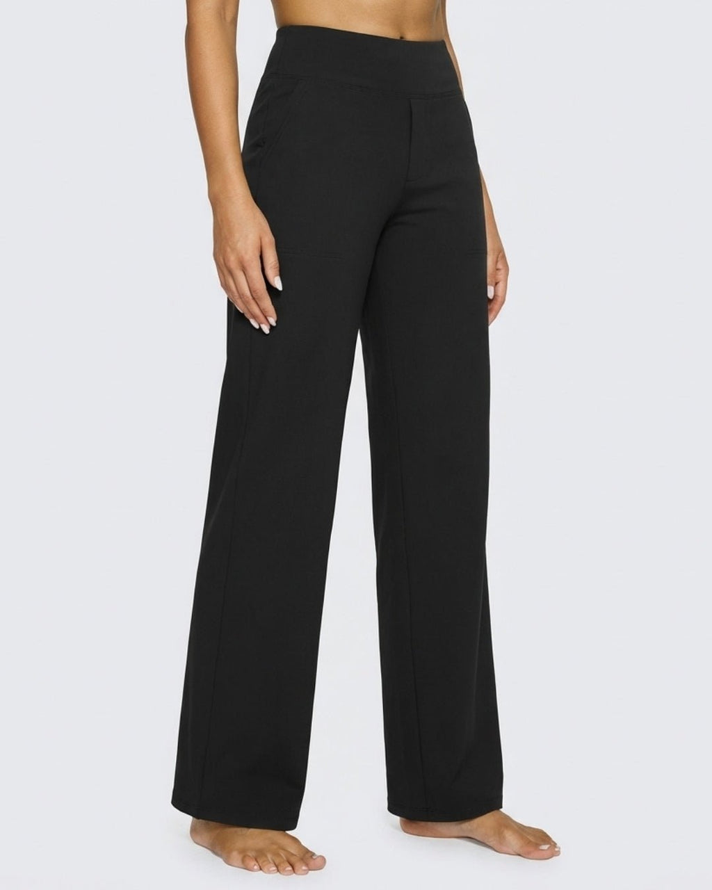 Eleganza Quotidiana | Pantaloni Donna a Gamba Larga Vita Alta Elasticizzati