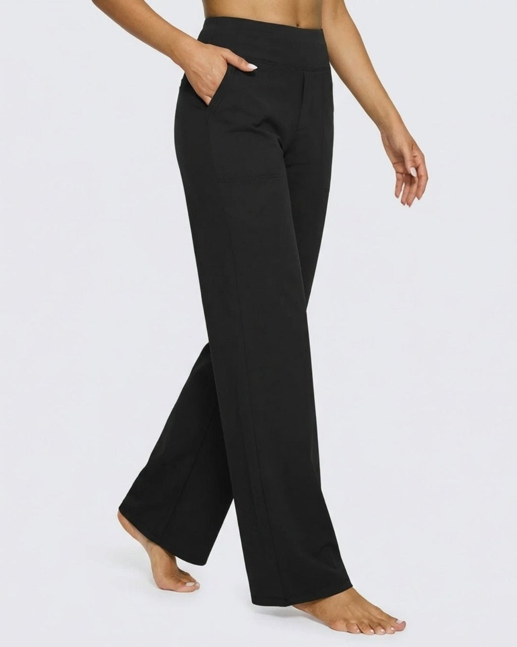 Eleganza Quotidiana | Pantaloni Donna a Gamba Larga Vita Alta Elasticizzati